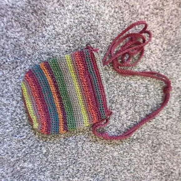 The Sak Crocheted Riviera Hobo Red Bohemian Stripe Shoulder Bag - Picture 7 of 8